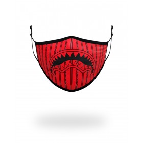 ADULT REVERSE SHARKS IN PARIS (RED) FORM FITTING FACE MASK - HIGH QUALITY AND INEXPENSIVE